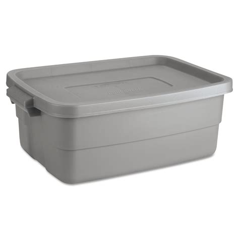 rubbermaid roughneck 10 gallon storage box steel gray unxrmrt100005|rubbermaid roughneck 10 gallon.